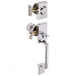 Harney Hardware Front Door Handleset With Interior Door Knob Contemporary Style Brooklyn Collection
