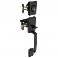 Harney Hardware Residential Door Locks Front Door Handleset With Interior Reversible Lever Contemporary Style Riley Collection