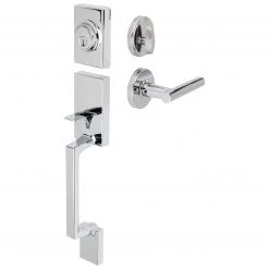 Harney Hardware Residential Door Locks Front Door Handleset With Interior Reversible Lever Contemporary Style Riley Collection