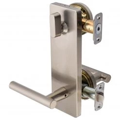 Harney Hardware Interconnected Door Lock Reversible Passage Lever, UL Fire Rated, ANSI 2, Contemporary Style Riley Collection