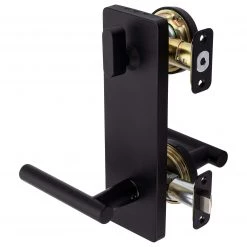 Harney Hardware Interconnected Door Lock Reversible Passage Lever, UL Fire Rated, ANSI 2, Contemporary Style Riley Collection Residential Door Locks