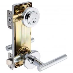Harney Hardware Residential Door Locks Interconnected Door Lock Reversible Passage Lever, UL Fire Rated, ANSI 2, Contemporary Style Riley Collection