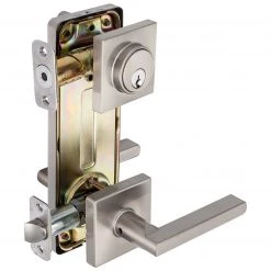 Harney Hardware Residential Door Locks Interconnected Door Lock Reversible Passage Lever, UL Fire Rated, ANSI 2, Contemporary Style Harper Collection