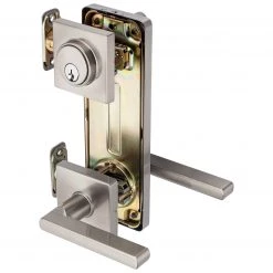 Harney Hardware Residential Door Locks Interconnected Door Lock Reversible Passage Lever, UL Fire Rated, ANSI 2, Contemporary Style Harper Collection