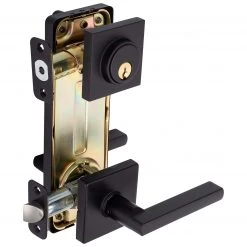 Harney Hardware Interconnected Door Lock Reversible Passage Lever, UL Fire Rated, ANSI 2, Contemporary Style Harper Collection