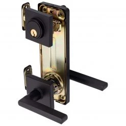 Harney Hardware Interconnected Door Lock Reversible Passage Lever, UL Fire Rated, ANSI 2, Contemporary Style Harper Collection