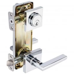 Harney Hardware Interconnected Door Lock Reversible Passage Lever, UL Fire Rated, ANSI 2, Contemporary Style Harper Collection