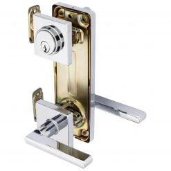 Harney Hardware Interconnected Door Lock Reversible Passage Lever, UL Fire Rated, ANSI 2, Contemporary Style Harper Collection