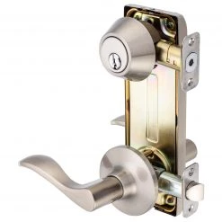 Harney Hardware Interconnected Door Lock Left Handed Passage Lever, UL Fire Rated, ANSI 2, Dakota Collection
