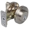 Harney Hardware Keyed Single Cylinder Contemporary Deadbolt, Round Escutcheon Residential Door Locks