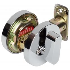 Harney Hardware Residential Door Locks Keyed Single Cylinder Contemporary Deadbolt, Round Escutcheon