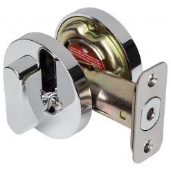 Harney Hardware Residential Door Locks Keyed Single Cylinder Contemporary Deadbolt, Round Escutcheon