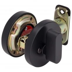 Harney Hardware Keyed Single Cylinder Contemporary Deadbolt, Round Escutcheon Residential Door Locks