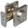 Harney Hardware Residential Door Locks Keyed Single Cylinder Contemporary Deadbolt, Square Escutcheon