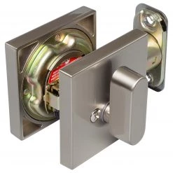 Harney Hardware Residential Door Locks Keyed Single Cylinder Contemporary Deadbolt, Square Escutcheon