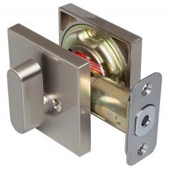 Harney Hardware Residential Door Locks Keyed Single Cylinder Contemporary Deadbolt, Square Escutcheon