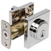 Harney Hardware Keyed Single Cylinder Contemporary Deadbolt, Square Escutcheon