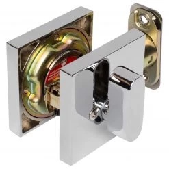 Harney Hardware Keyed Single Cylinder Contemporary Deadbolt, Square Escutcheon