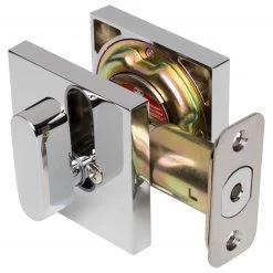Harney Hardware Keyed Single Cylinder Contemporary Deadbolt, Square Escutcheon