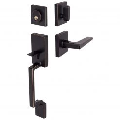 Harney Hardware Front Door Handleset With Interior Reversible Lever Contemporary Style Harper Collection Residential Door Locks