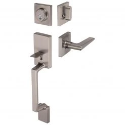 Harney Hardware Front Door Handleset With Interior Reversible Lever Contemporary Style Harper Collection Residential Door Locks
