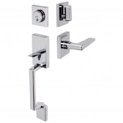 Harney Hardware Residential Door Locks Front Door Handleset With Interior Reversible Lever Contemporary Style Harper Collection