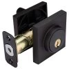 Harney Hardware Keyed Single Cylinder Contemporary Deadbolt, Square Escutcheon