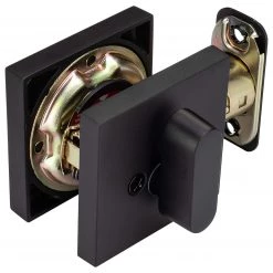 Harney Hardware Keyed Single Cylinder Contemporary Deadbolt, Square Escutcheon