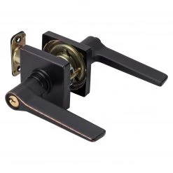 Harney Hardware Door Lever Set Keyed / Entry Function Contemporary Style Palm Collection