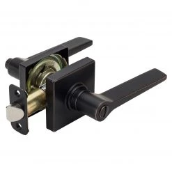 Harney Hardware Residential Door Locks Door Lever Set Bed / Bath / Privacy Function Contemporary Style Palm Collection