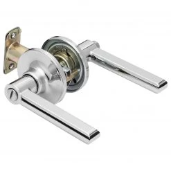 Harney Hardware Door Lever Set Bed / Bath / Privacy Function Contemporary Style Fallon Collection