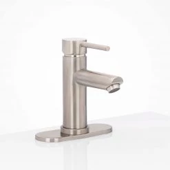 Harney Hardware Bathroom Faucet Installation Deckplate, Radius Ends, Stainless Steel, 6 1/4 In. Wide Plumbing Fixtures