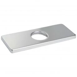 Harney Hardware Plumbing Fixtures Bathroom Faucet Installation Deckplate, Square Ends, Stainless Steel, 6 1/8 In. Wide