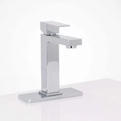 Harney Hardware Plumbing Fixtures Bathroom Faucet Installation Deckplate, Square Ends, Stainless Steel, 6 1/8 In. Wide