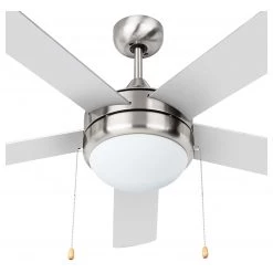 Harney Hardware Ceiling Fans And Lighting Ceiling Fan With LED Light Kit 52 In.5 Blades, Silver / Dark Walnut, Contemporary Style