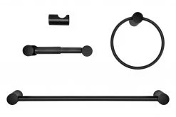 Harney Hardware Clearwater Matte Black Bathroom Hardware Set