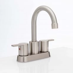 Harney Hardware Plumbing Fixtures Center Set Contemporary / Modern Bathroom Sink Faucet, 4 In. Wide