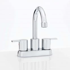 Harney Hardware Center Set Contemporary / Modern Bathroom Sink Faucet, 4 In. Wide Plumbing Fixtures