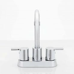 Harney Hardware Center Set Contemporary / Modern Bathroom Sink Faucet, 4 In. Wide Plumbing Fixtures