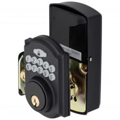 Harney Hardware Electronic Keyless Deadbolt, Arch Top Escutcheon