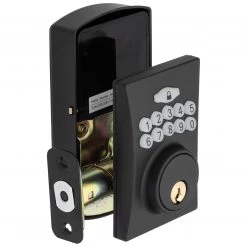 Harney Hardware Residential Door Locks Electronic Keyless Deadbolt, Square Escutcheon
