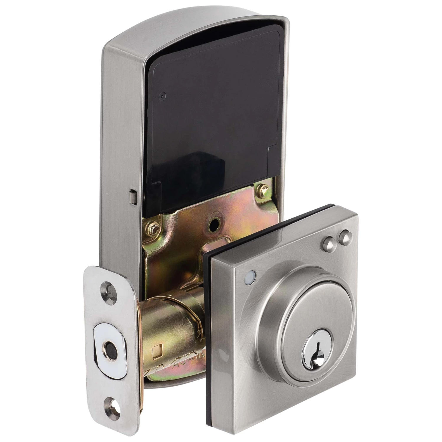Harney Hardware Residential Door Locks Bluetooth Electronic Keyless Deadbolt, Square Escutcheon 1 Harney Hardware Residential Door Locks Bluetooth Electronic Keyless Deadbolt, Square Escutcheon