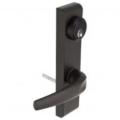 Harney Hardware Narrow Stile / Cross Bar Exit Device Keyed / Entry Function Lever Trim