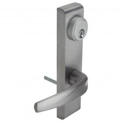 Harney Hardware Narrow Stile / Cross Bar Exit Device Keyed / Entry Function Lever Trim