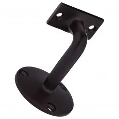 Harney Hardware Decorative Hardware Handrail Bracket, Heavy Duty, Round Wall Mounting Escutcheon, Three Wall Mounting Screws