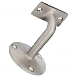 Harney Hardware Handrail Bracket, Heavy Duty, Round Wall Mounting Escutcheon, Three Wall Mounting Screws