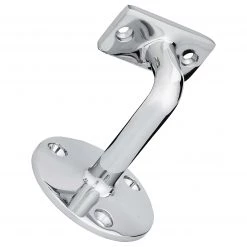 Harney Hardware Handrail Bracket, Heavy Duty, Round Wall Mounting Escutcheon, Three Wall Mounting Screws
