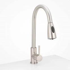 Harney Hardware Kitchen Sink Faucet Contemporary / Modern, Pull Down Spray, 16 1/2 In, High Plumbing Fixtures