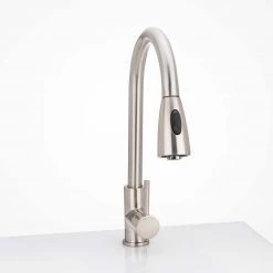 Harney Hardware Kitchen Sink Faucet Contemporary / Modern, Pull Down Spray, 16 1/2 In, High Plumbing Fixtures