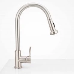 Harney Hardware Plumbing Fixtures Kitchen Sink Faucet Contemporary / Modern, Pull Down Spray, 16 1/2 In, High